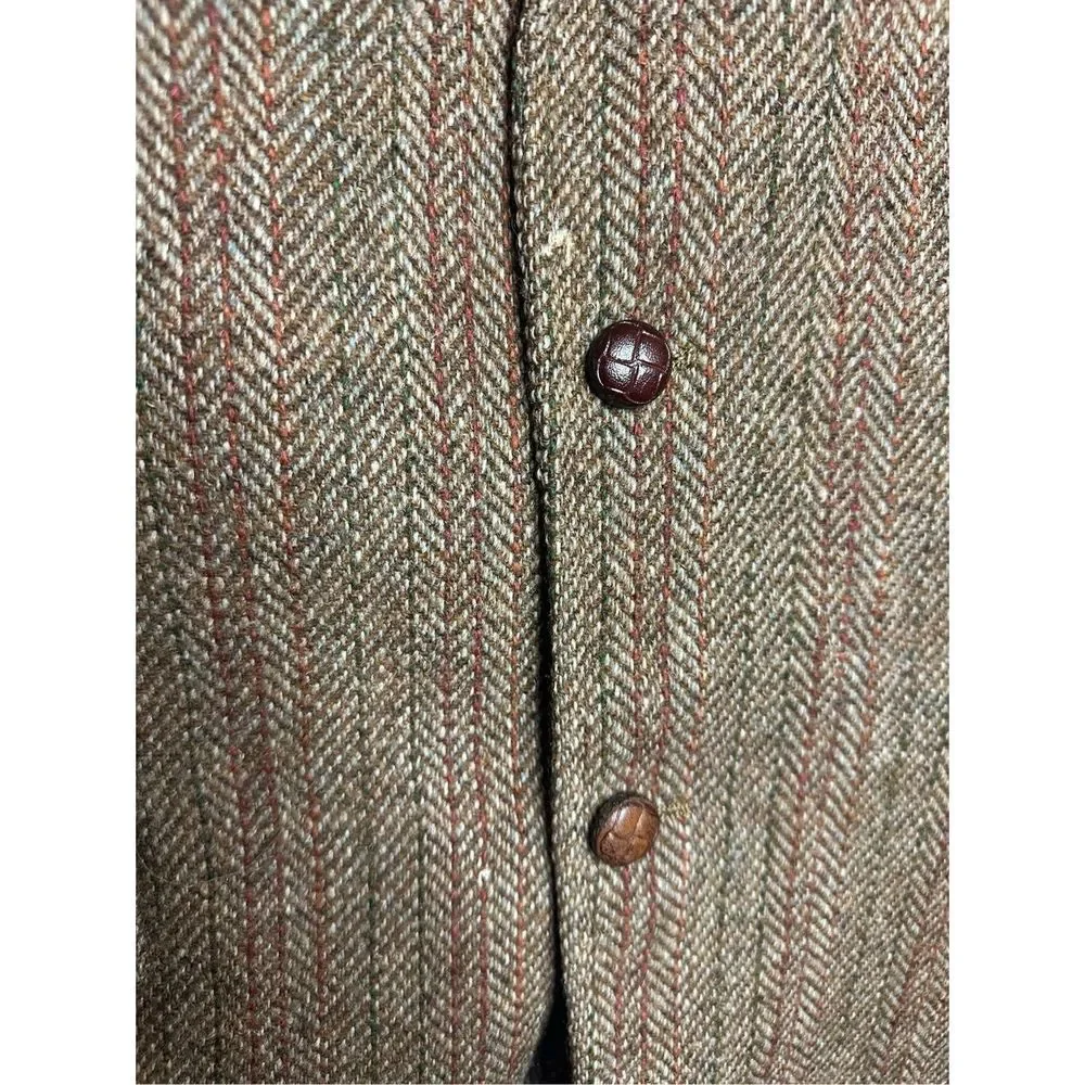 Harris Tweed Pendleton Vintage Pure Scottish Wool Brown Blazer Suit Jacket 42/44